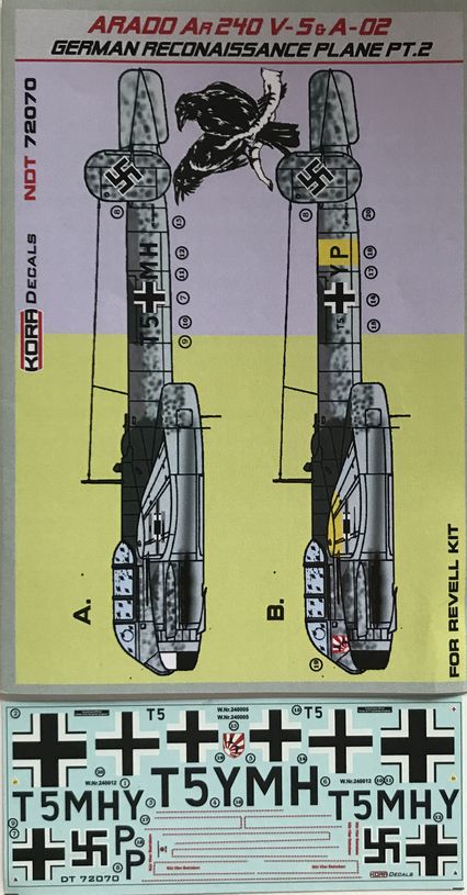 Kora NDT72070 1:72 Arado Ar-240V-5/A-02 German Reconaissance Pt.2