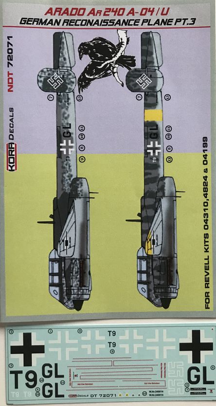 Kora NDT72071 1:72 Arado Ar-240A-04/U German Reconnaissance Pt.3