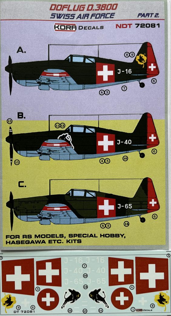 Kora NDT72081 1:72 Doflug D.3800 Swiss Air Force part II.