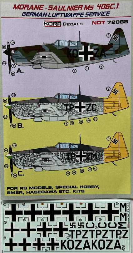 Kora NDT72088 1:72 Morane-Saulnier MS.406C1 in German Luftwaffe service
