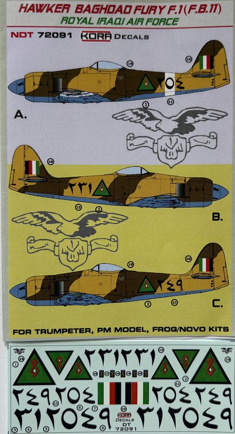 Kora NDT72091 1:72 Hawker Baghad Fury F.1