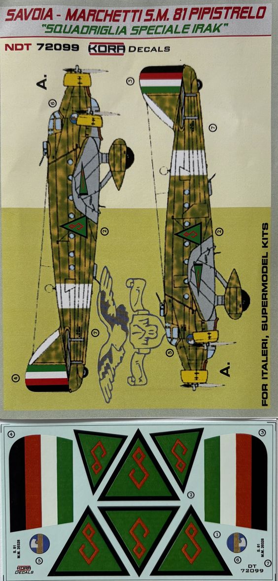 Kora NDT72099 1:72 Savoia-Marchetti SM.81 Squadriglia Spec in the Iraqi AirForce