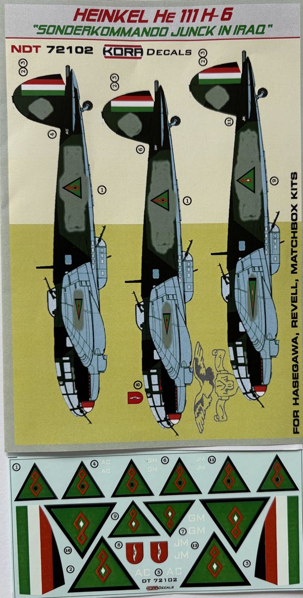 Kora NDT72102 1:72 Heinkel He-111H-6 Sonderkommando Junck in the Iraqi Air Force