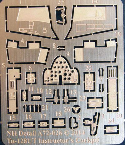 NH Detail NHA72-026 1:72 Tupolev Tu-128UT Instructor's Cockpit Set
