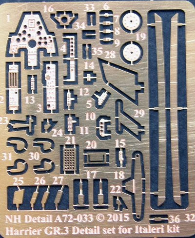 NH Detail NHA72-033 1:72 BAe Harrier GR.3 Detail Set