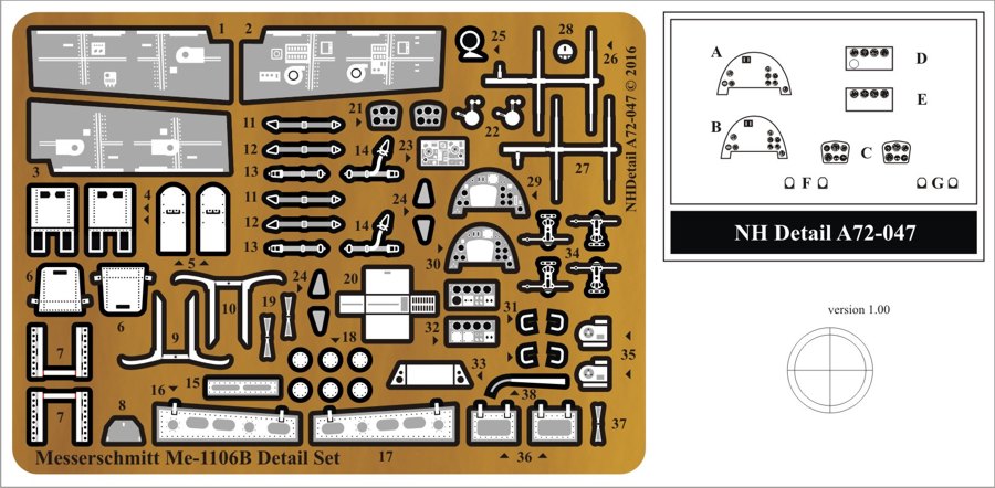 NH Detail NHA72-047 1:72 Messerschmitt Me-1106B detail Set