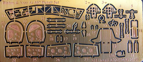 NH Detail NHA72-076 1:72 Blohm-und-Voss Ae-607 Detail Set
