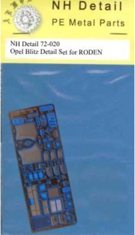 NH Detail NHM72020 1:72 Opel Blitz Kfz.385 Tankwagen Detail Set