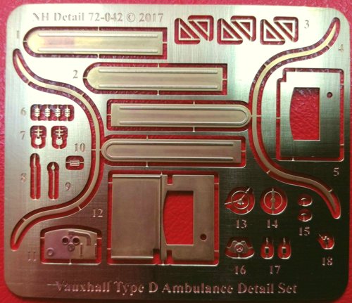 NH Detail NHM72042 1:72 Vauxhall Type D Ambulance Detail Set