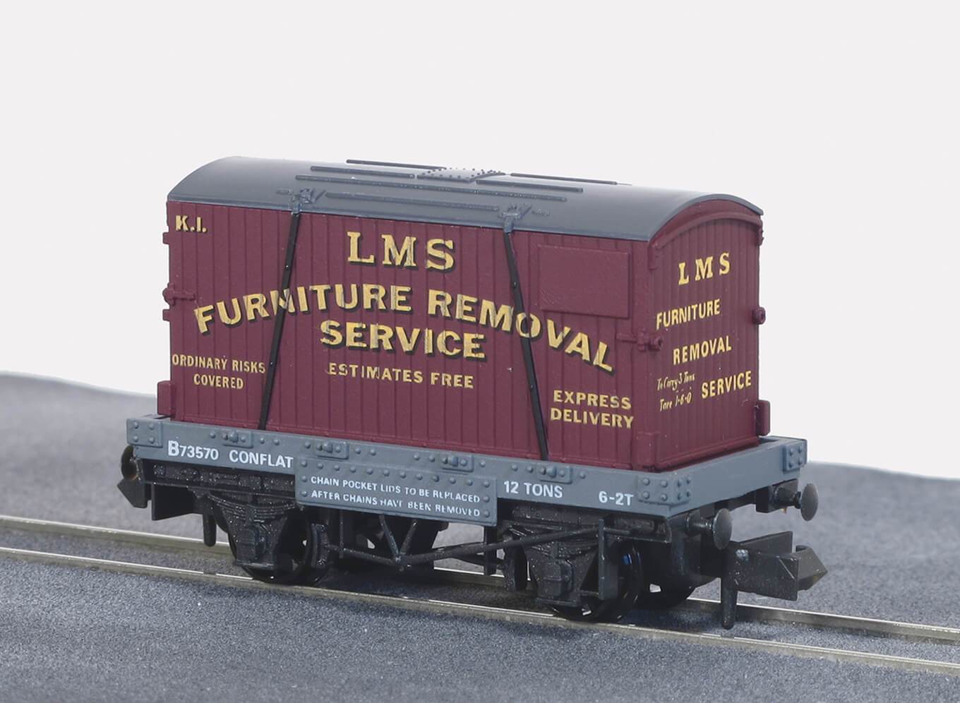 PECO NR-21 LMS Furniture Removals Conflat with Container N Gauge