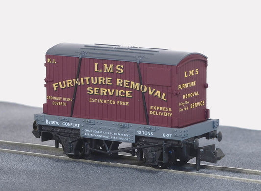 PECO NR-21 LMS Furniture Removals Conflat with Container N Gauge