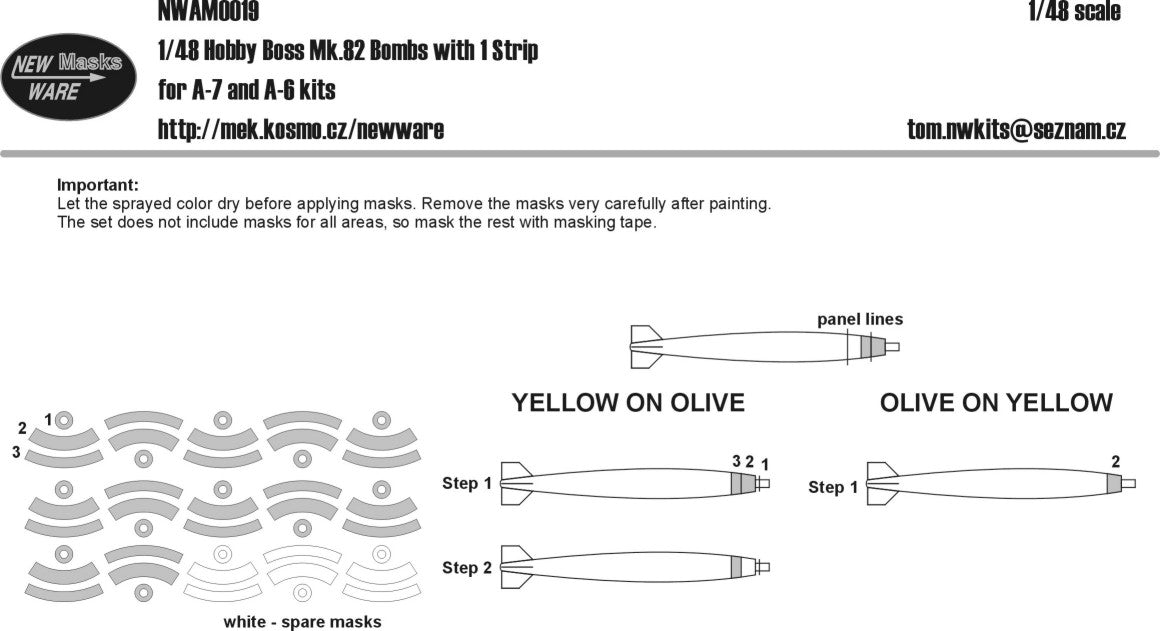 New Ware NWAM0019 1:48 Mk-82 Bombs with one strip