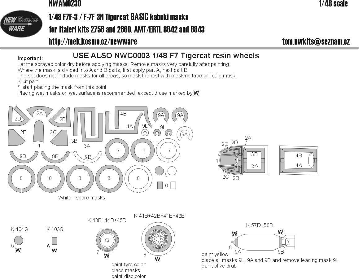 New Ware NWAM0230 1:48 Grumman F7F-3/F7F-3N Tigercat BASIC