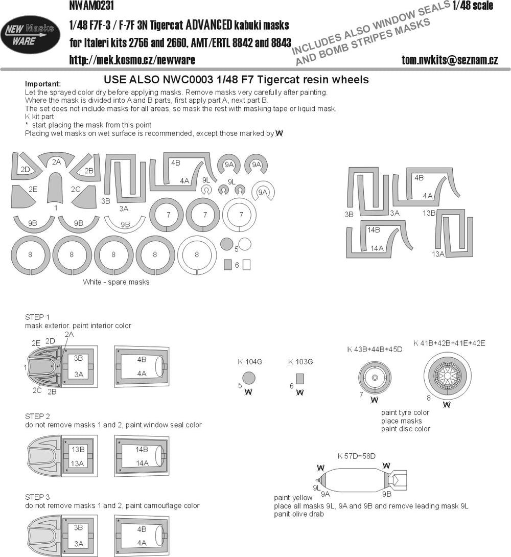 New Ware NWAM0231 1:48 Grumman F7F-3/F7F-3N Tigercat ADVANCED