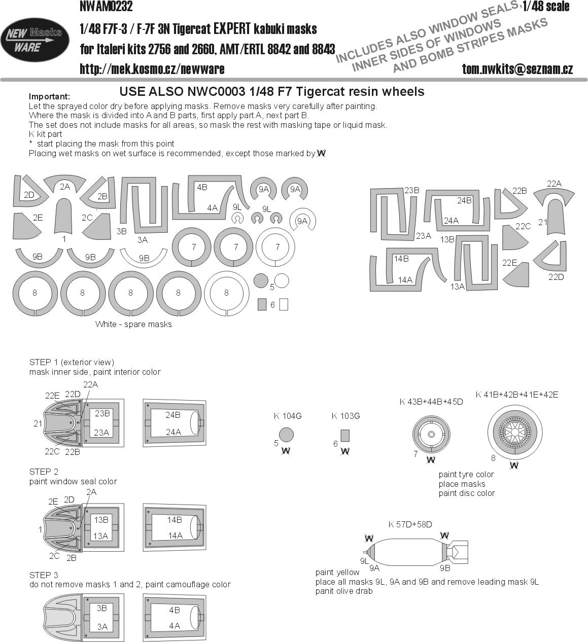 New Ware NWAM0232 1:48 Grumman F7F-3/F7F-3N Tigercat EXPERT