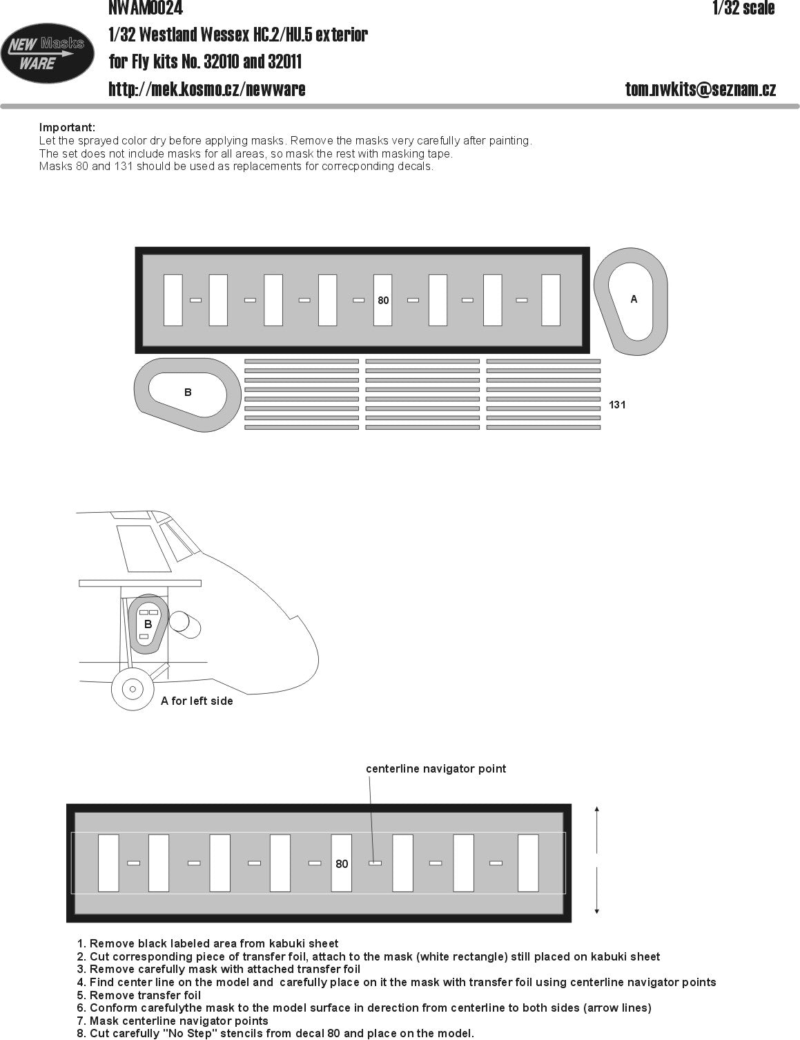 New Ware NWAM0024 1:32 Mask Westland Wessex HC.2/HU.5 exterior