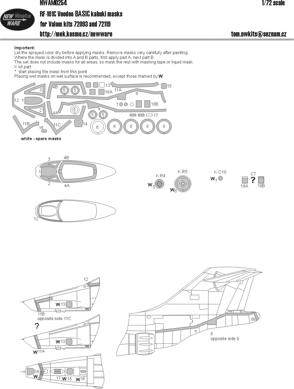 New Ware NWAM0254 1:72 McDonnell RF-101C Voodoo BASIC