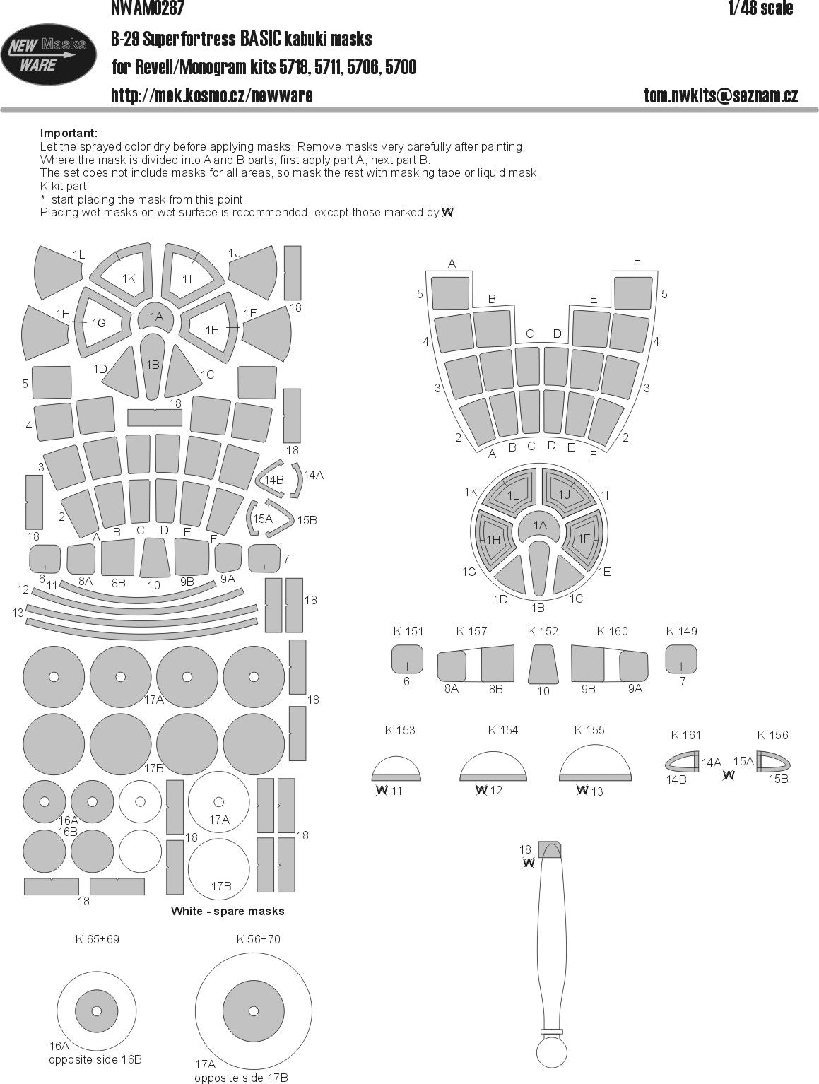 New Ware NWAM0287 1:48 Boeing B-29 Superfortress BASIC