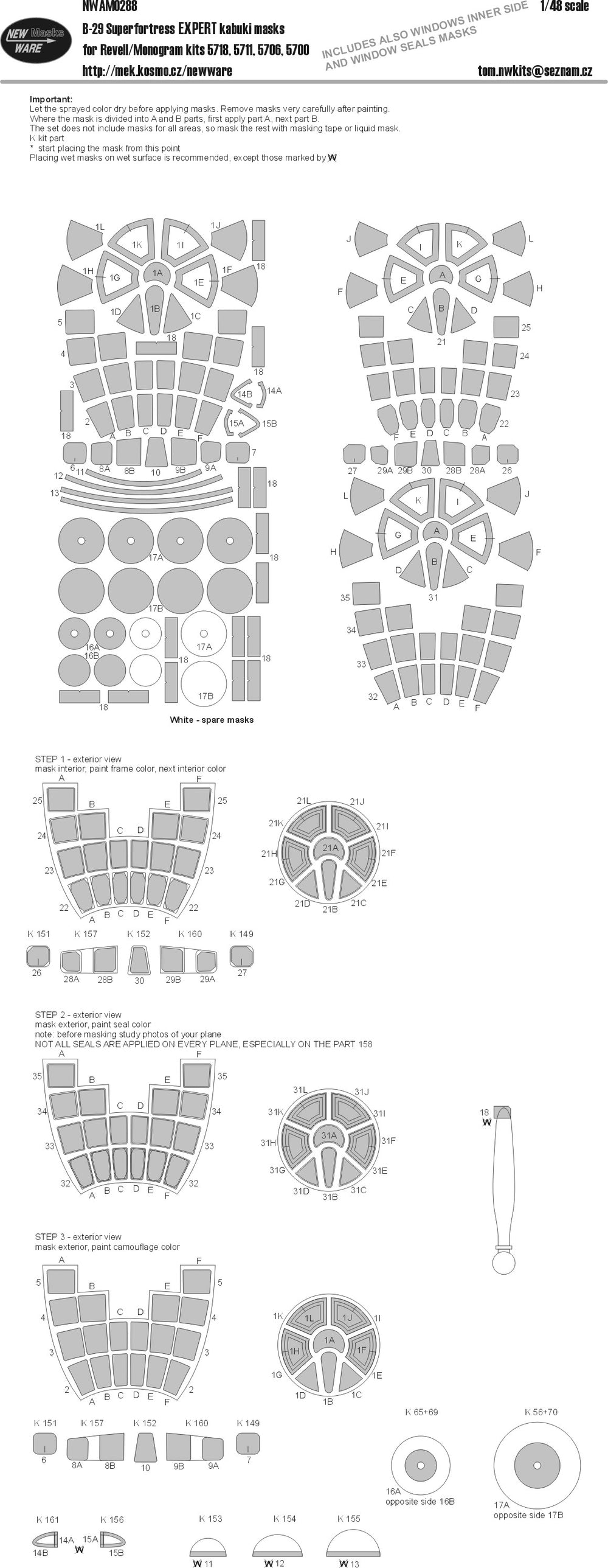 New Ware NWAM0288 1:48 Boeing B-29 Superfortress EXPERT