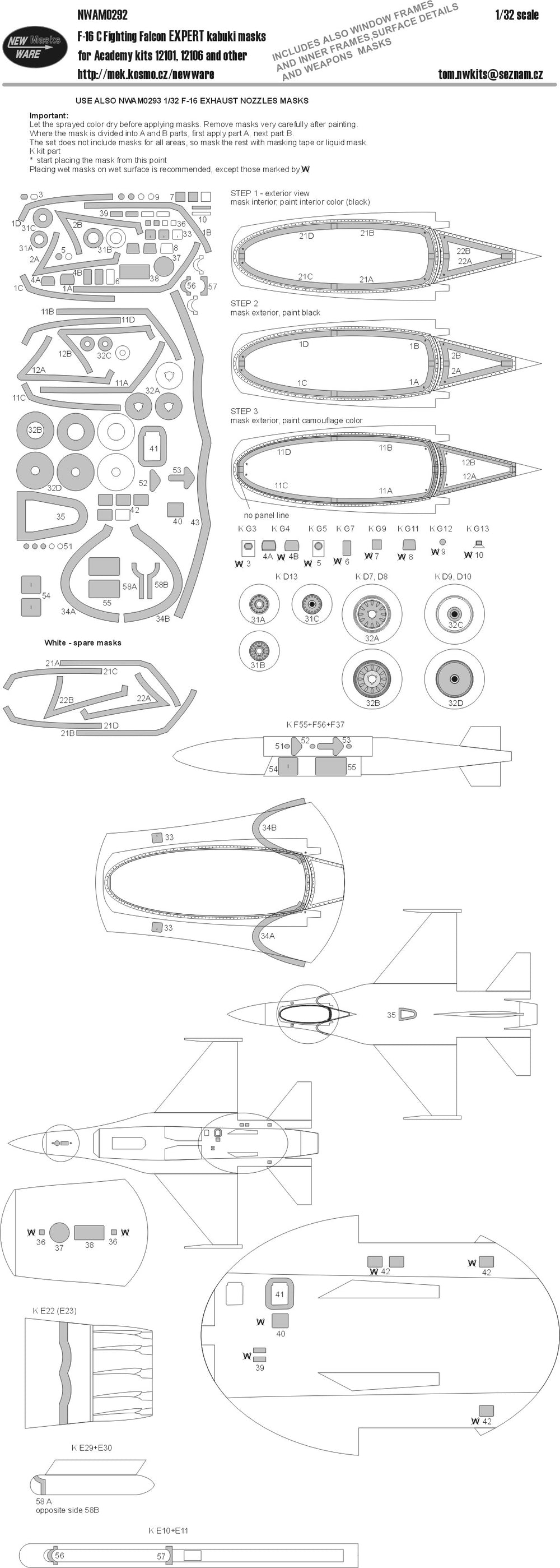 New Ware NWAM0292 1:32 Lockheed-Martin F-16C Fighting Falcon EXPERT