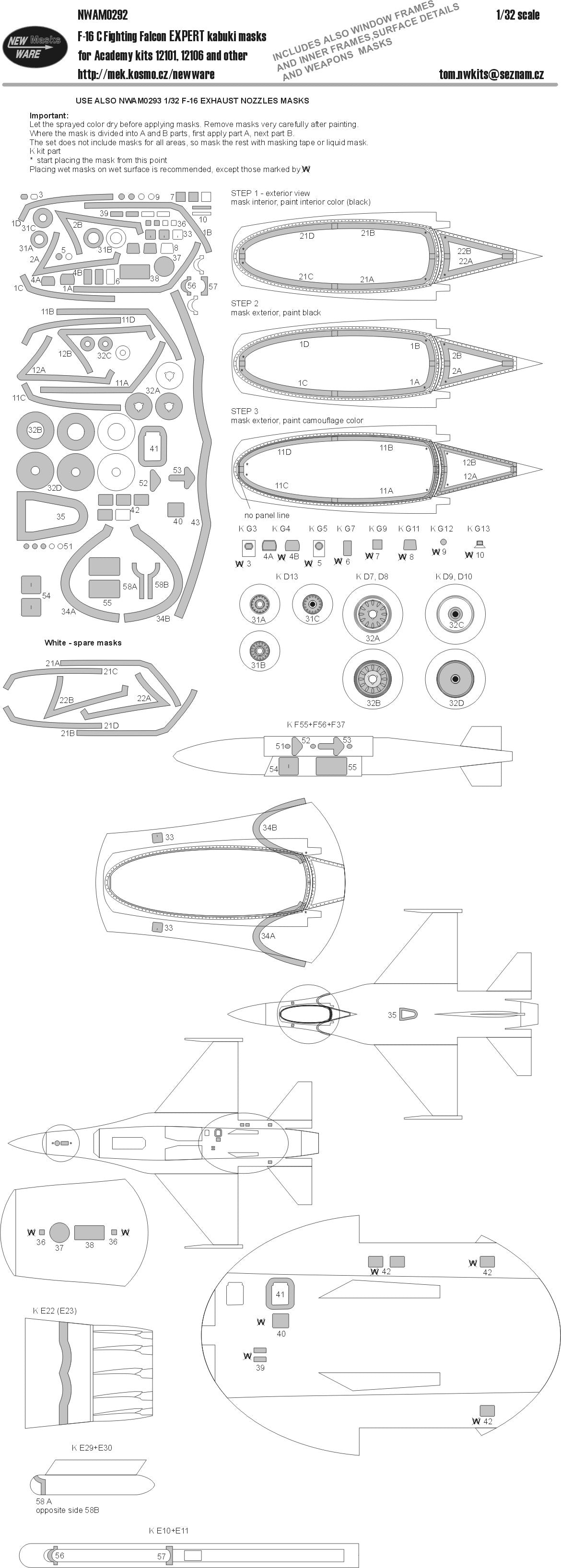 New Ware NWAM0292 1:32 Lockheed-Martin F-16C Fighting Falcon EXPERT