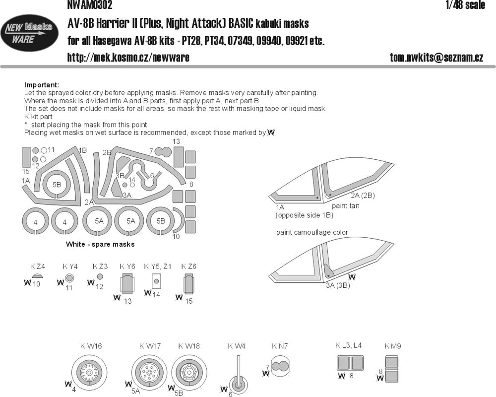 New Ware NWAM0302 1:48 McDonnell-Douglas AV-8B Harrier II