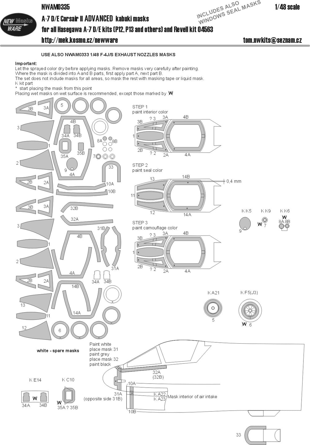 New Ware NWAM0335 1:48 LTV A-7D/A-7E Corsair II
