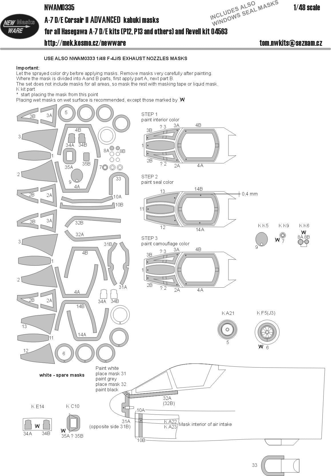 New Ware NWAM0335 1:48 LTV A-7D/A-7E Corsair II