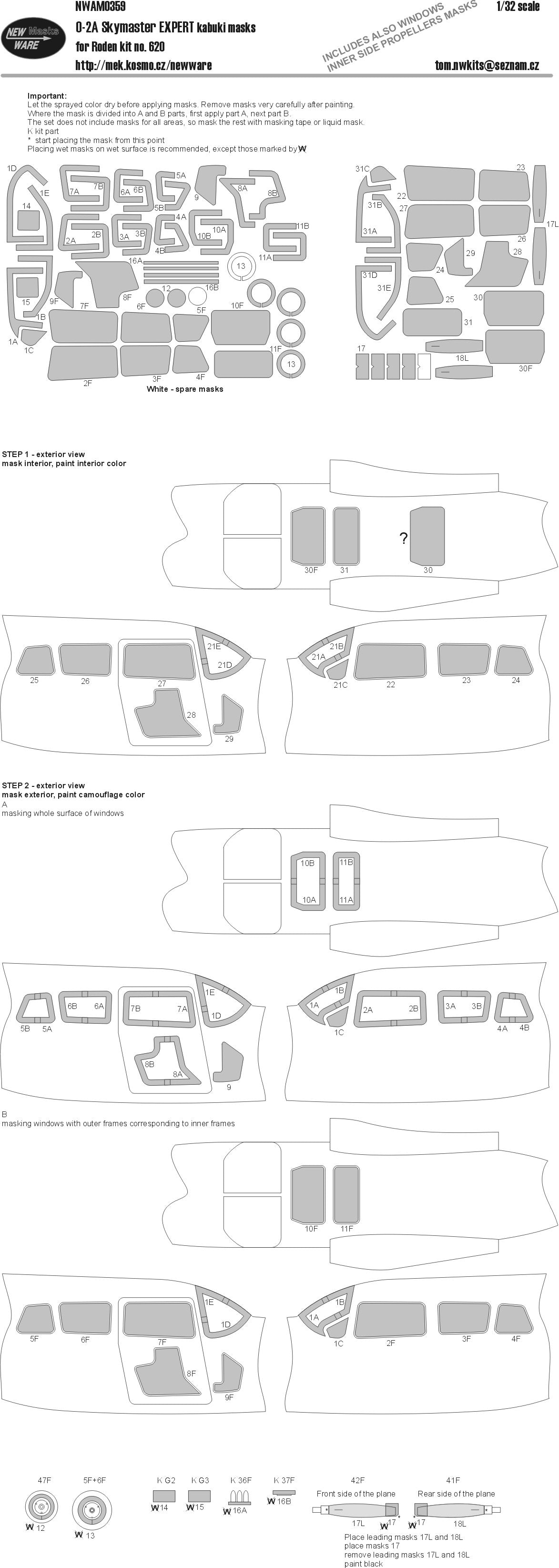 New Ware NWAM0359 1:32 Cessna O-2A Skymaster Expert Kabuki Masks