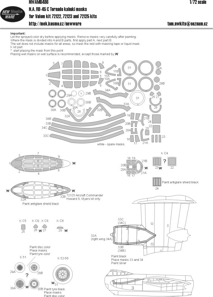 New Ware NWAM0486 1:72 North-American RB-45C Tornado