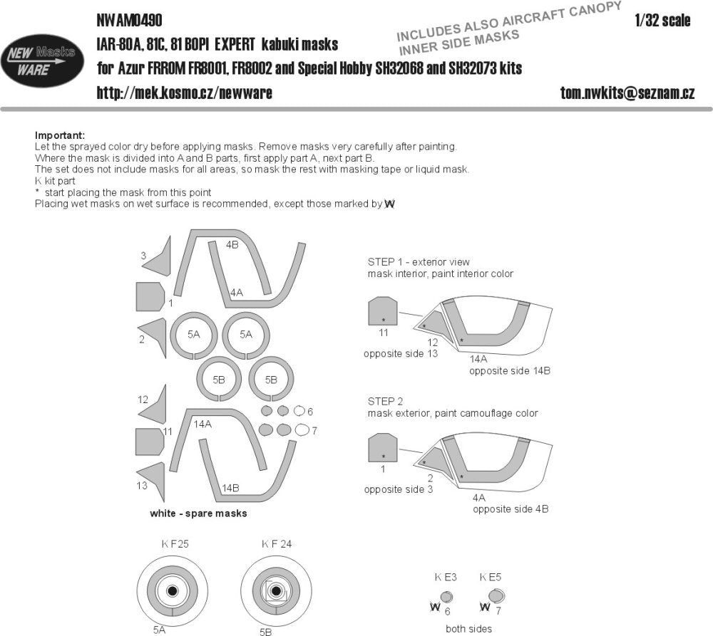 New Ware NWAM0490 1:32 IAR IAR-80A, IAR-81C, IAR-81 BOPI EXPERT