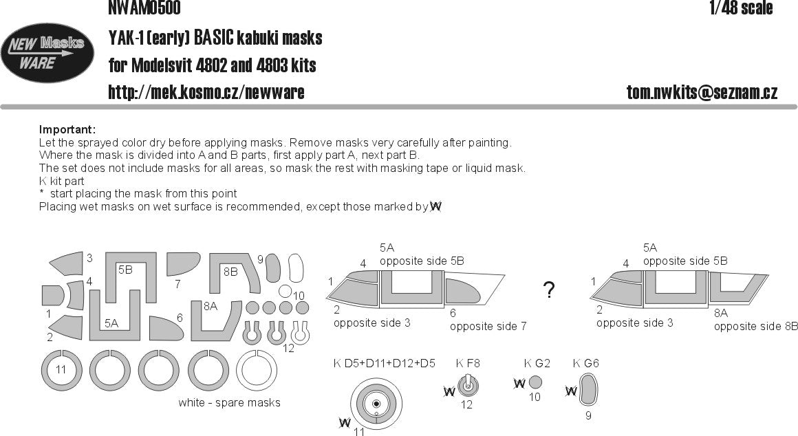 New Ware NWAM0500 1:48 Yakovlev Yakovlev Yak-1