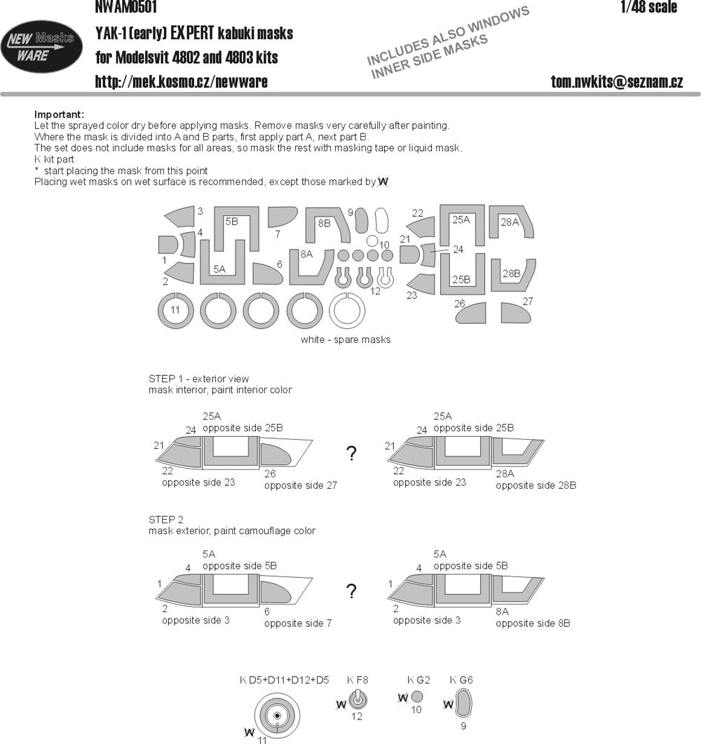 New Ware NWAM0501 1:48 Yakovlev Yakovlev Yak-1