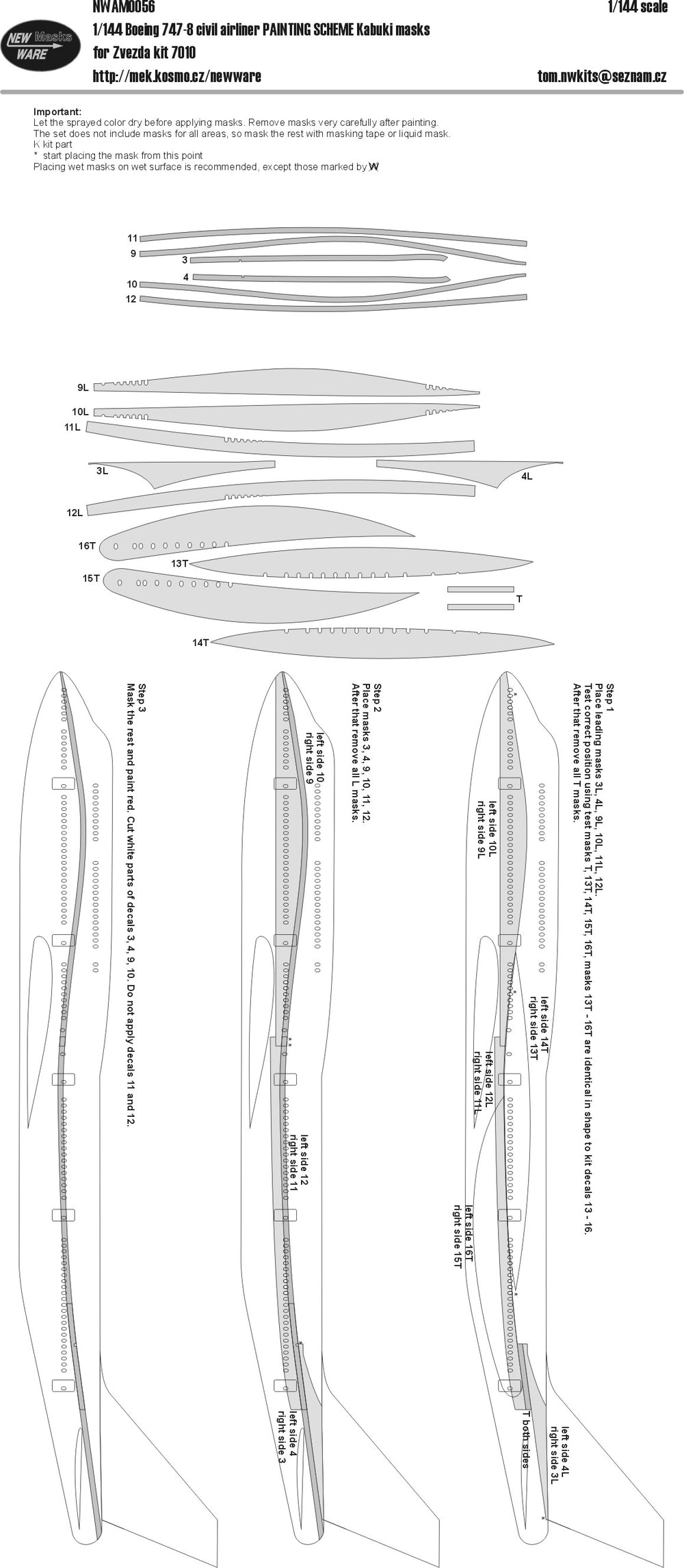 New Ware NWAM0056 1:144 Boeing 747-8 painting scheme