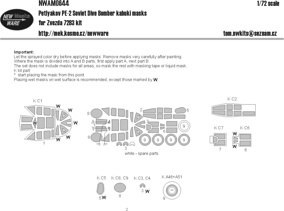 New Ware NWAM0644 1:72 Pe-2 Soviet Dive Bomber Kabuki Masks