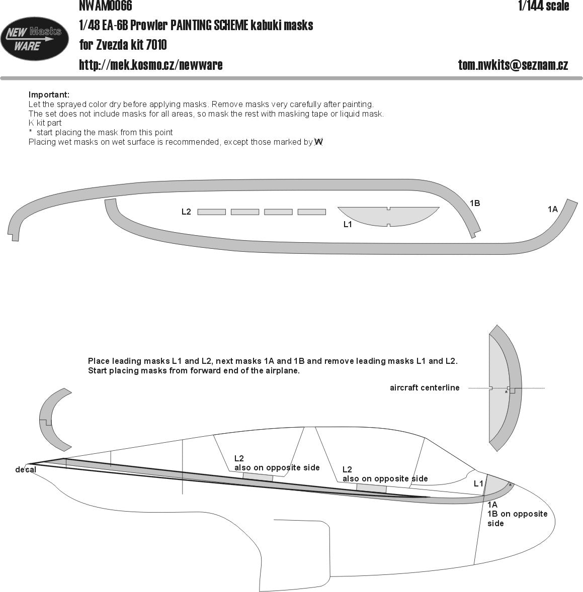 New Ware NWAM0066 1:48 Grumman EA-6B Prowler PAINTING SCHEME