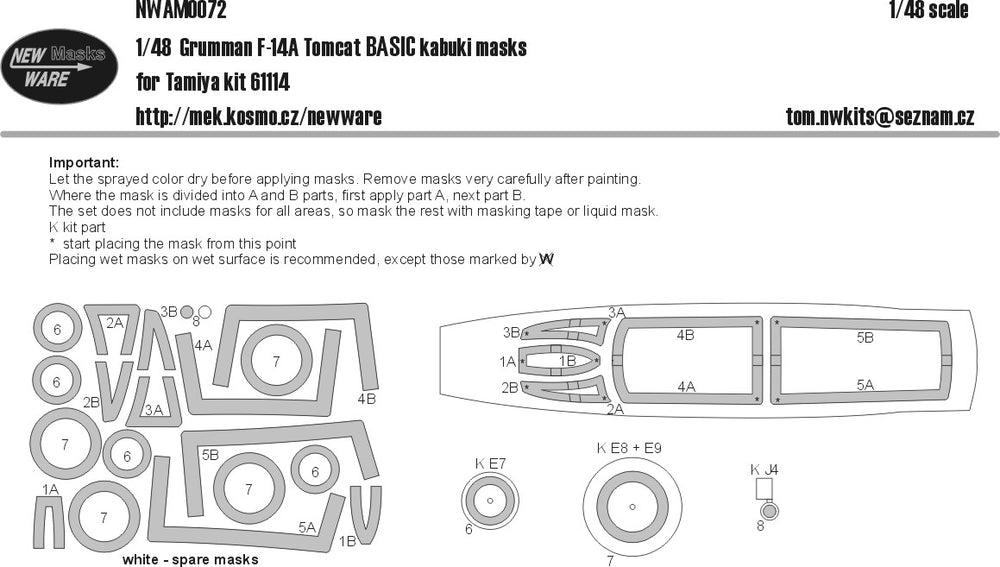 New Ware NWAM0072 1:48 Grumman F-14A Tomcat BASIC