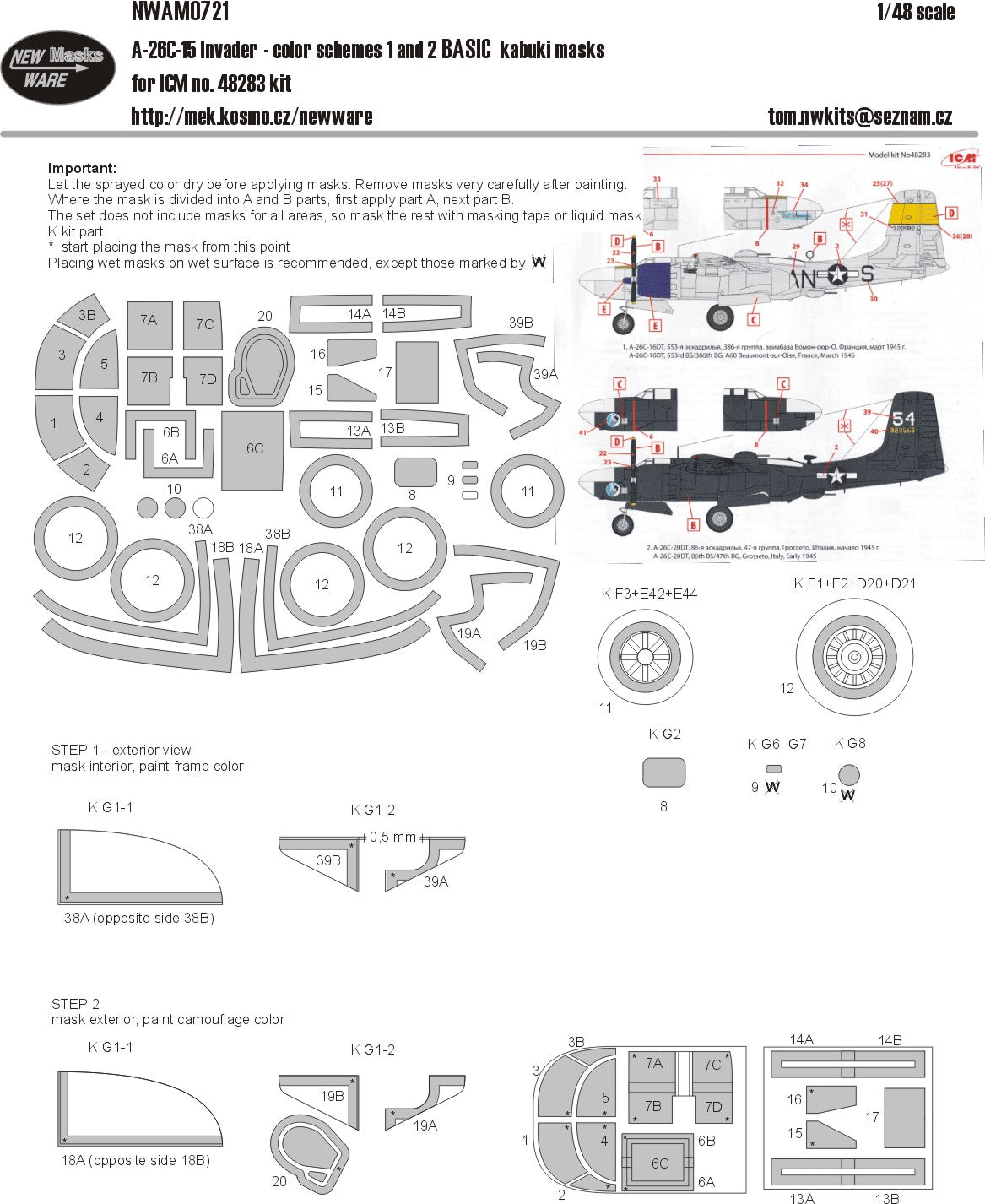 New Ware NWAM0721 1:48 Douglas A-26C-15 Invader