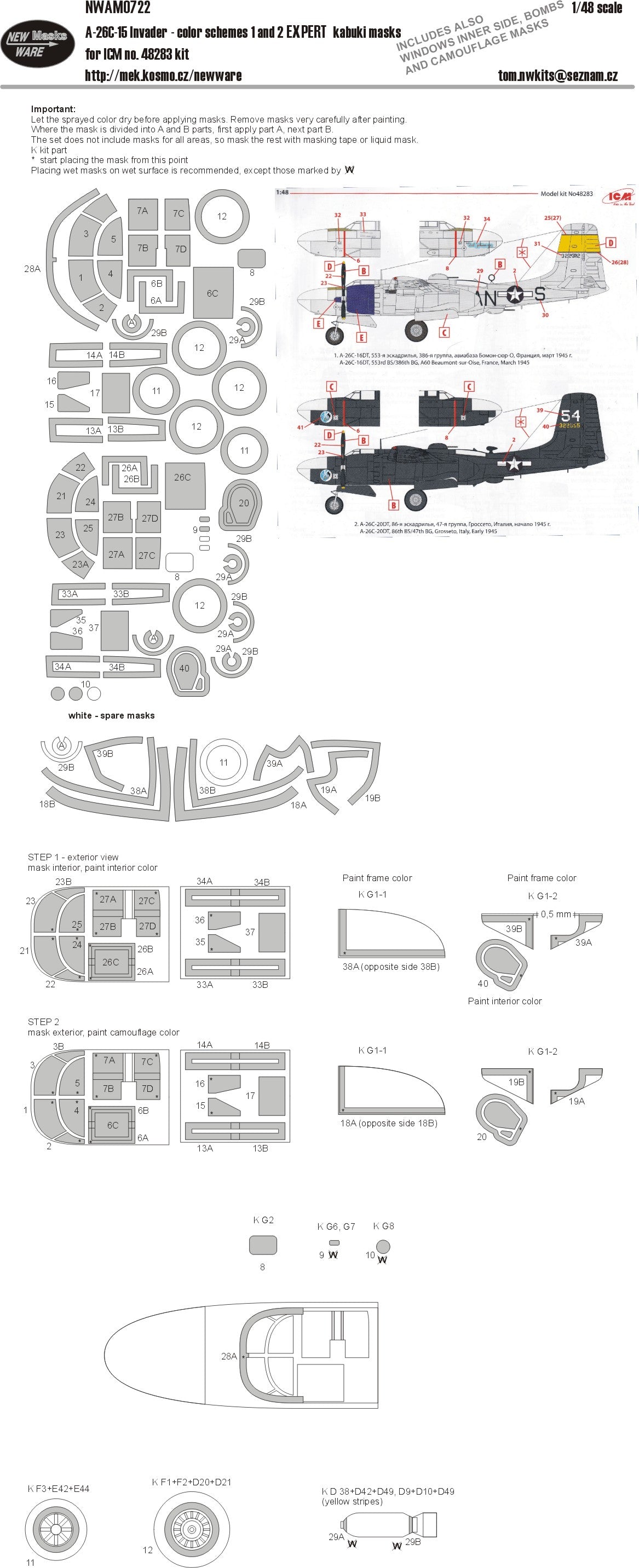 New Ware NWAM0722 1:48 Douglas A-26C-15 Invader