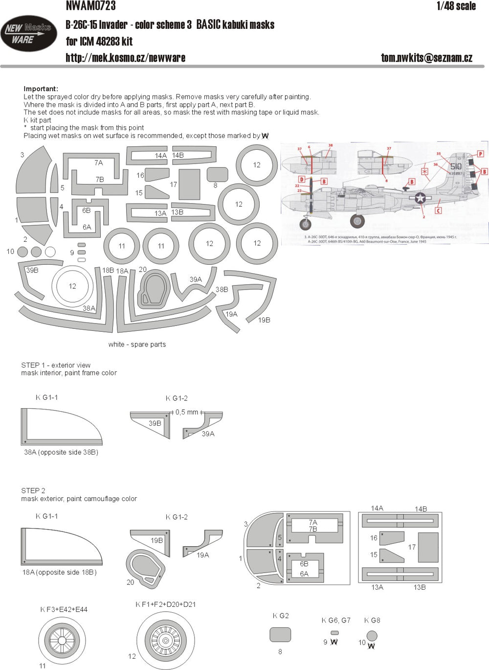New Ware NWAM0723 1:48 Douglas A-26C-15 Invader