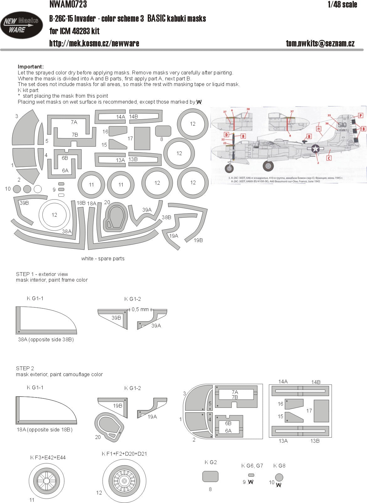 New Ware NWAM0723 1:48 Douglas A-26C-15 Invader