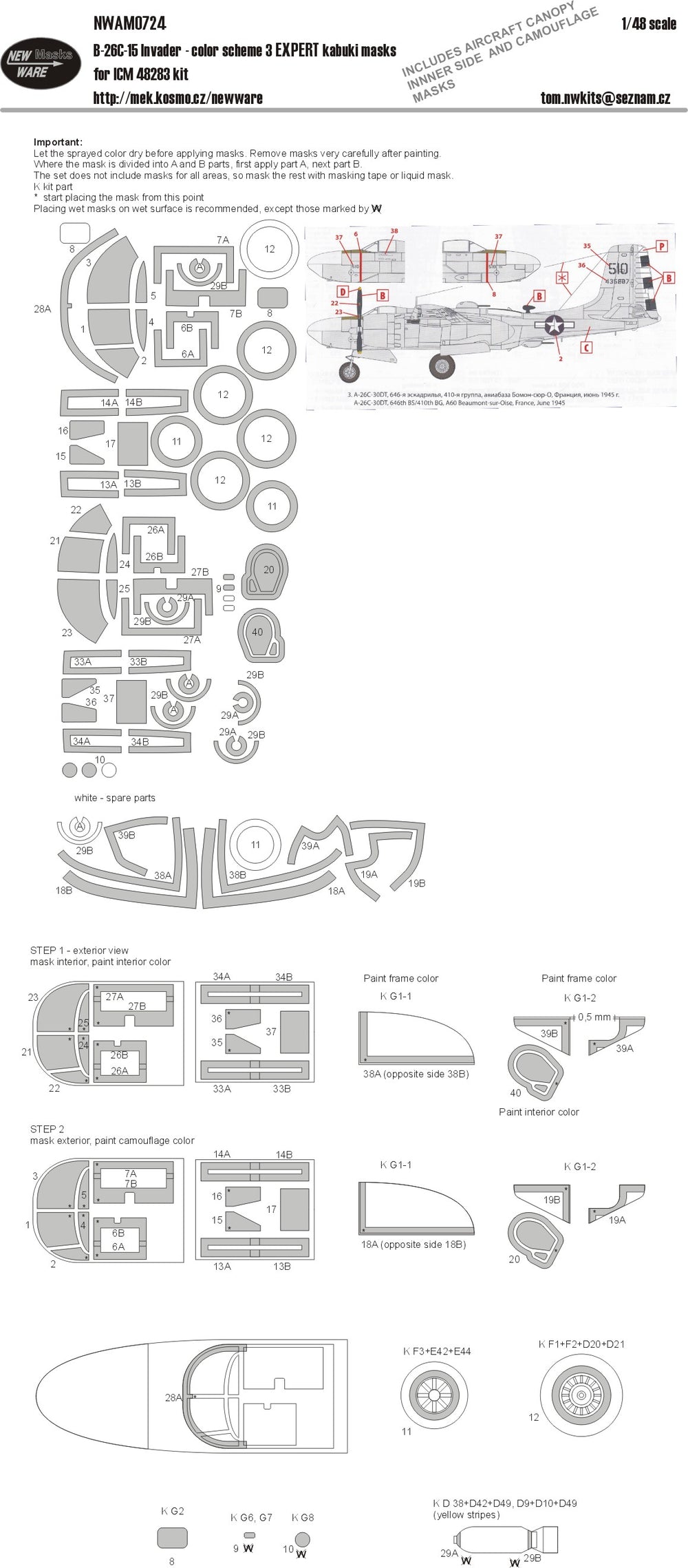 New Ware NWAM0724 1:48 Douglas B-26C-15 Invader