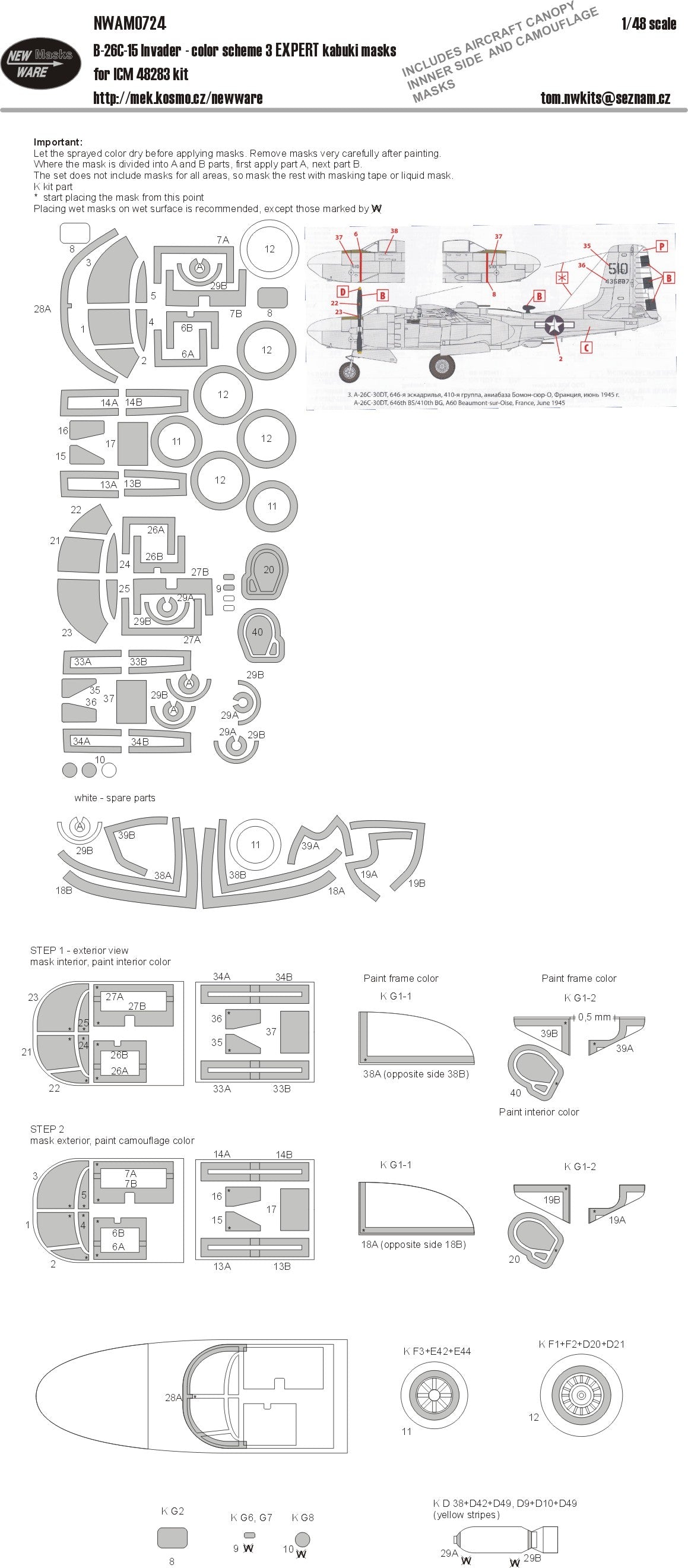 New Ware NWAM0724 1:48 Douglas B-26C-15 Invader