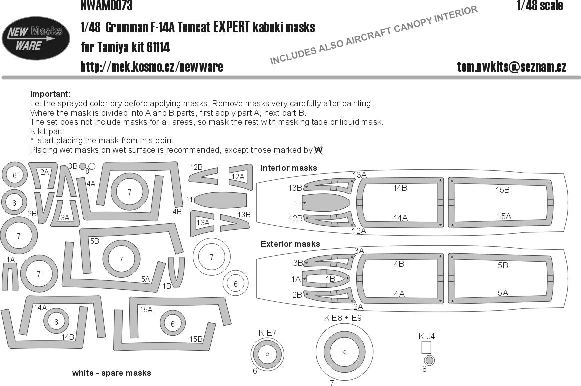 New Ware NWAM0073 1:48 Grumman F-14A Tomcat EXPERT