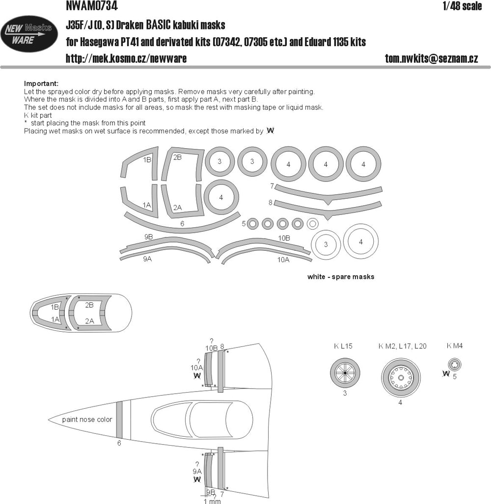 New Ware NWAM0734 1:48 Saab J-35F/J-35J Draken