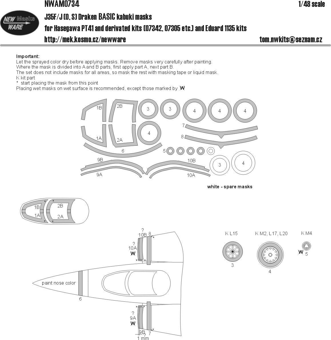 New Ware NWAM0734 1:48 Saab J-35F/J-35J Draken