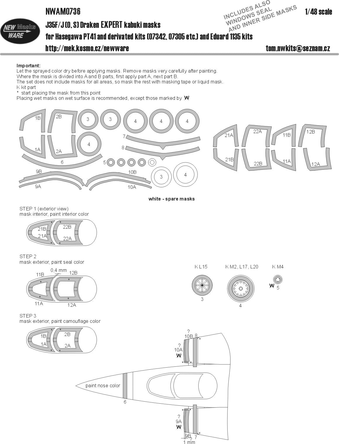 New Ware NWAM0736 1:48 Saab J-35F/J