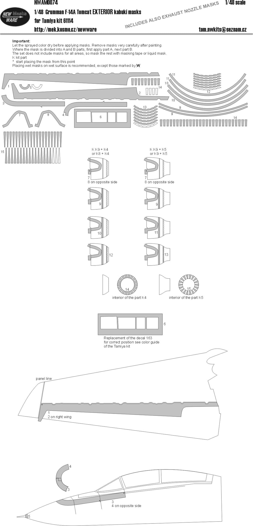 New Ware NWAM0074 1:48 Grumman F-14A Tomcat EXTERIOR