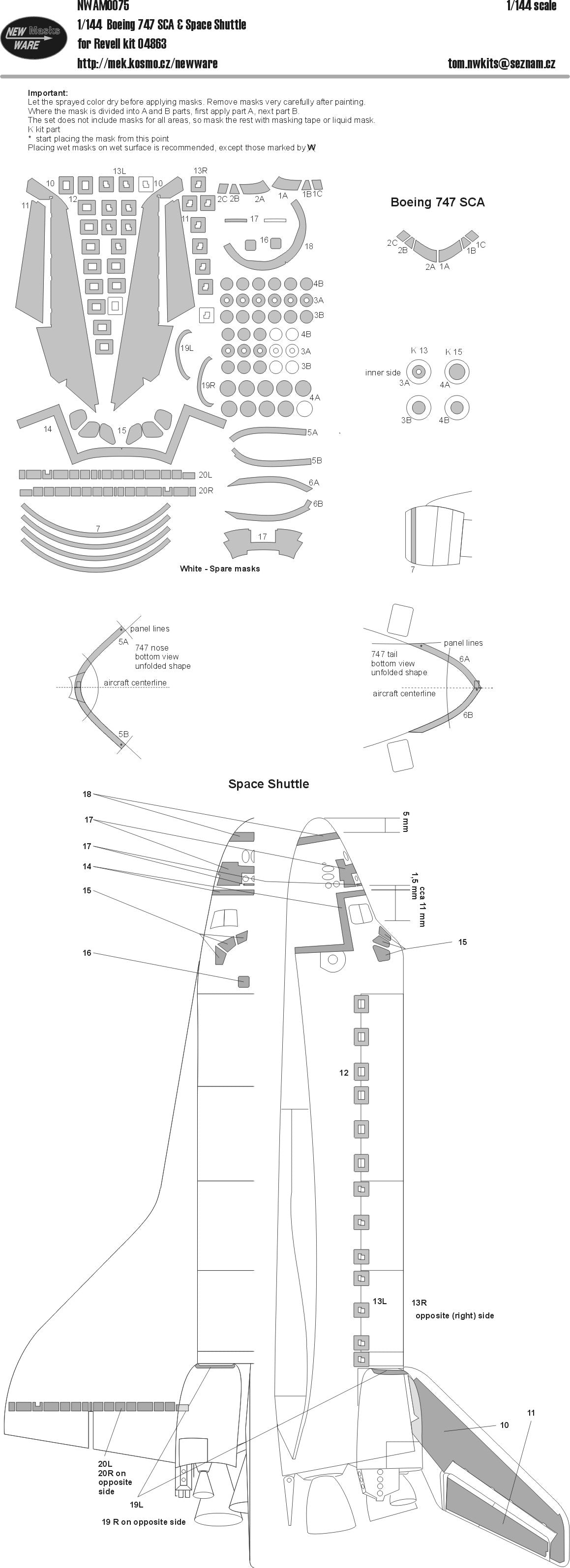New Ware NWAM0075 1:144 Boeing 747 SCA & Space Shuttle