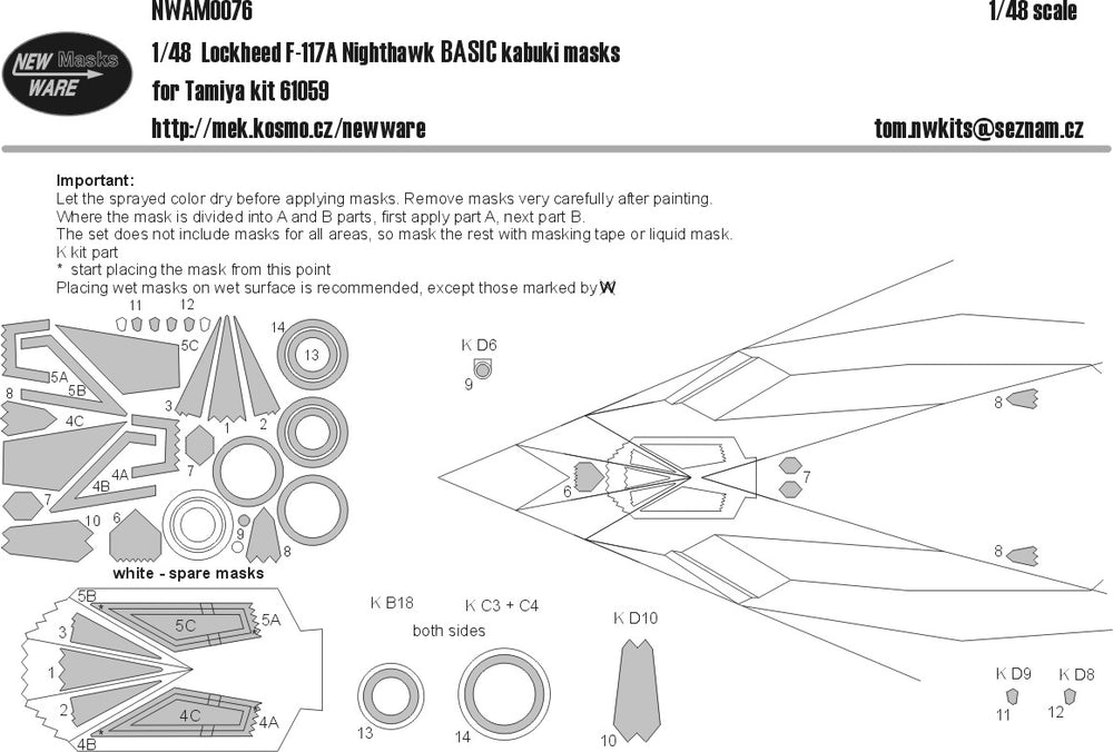 New Ware NWAM0076 1:48 Lockheed F-117A Nighthawk BASIC